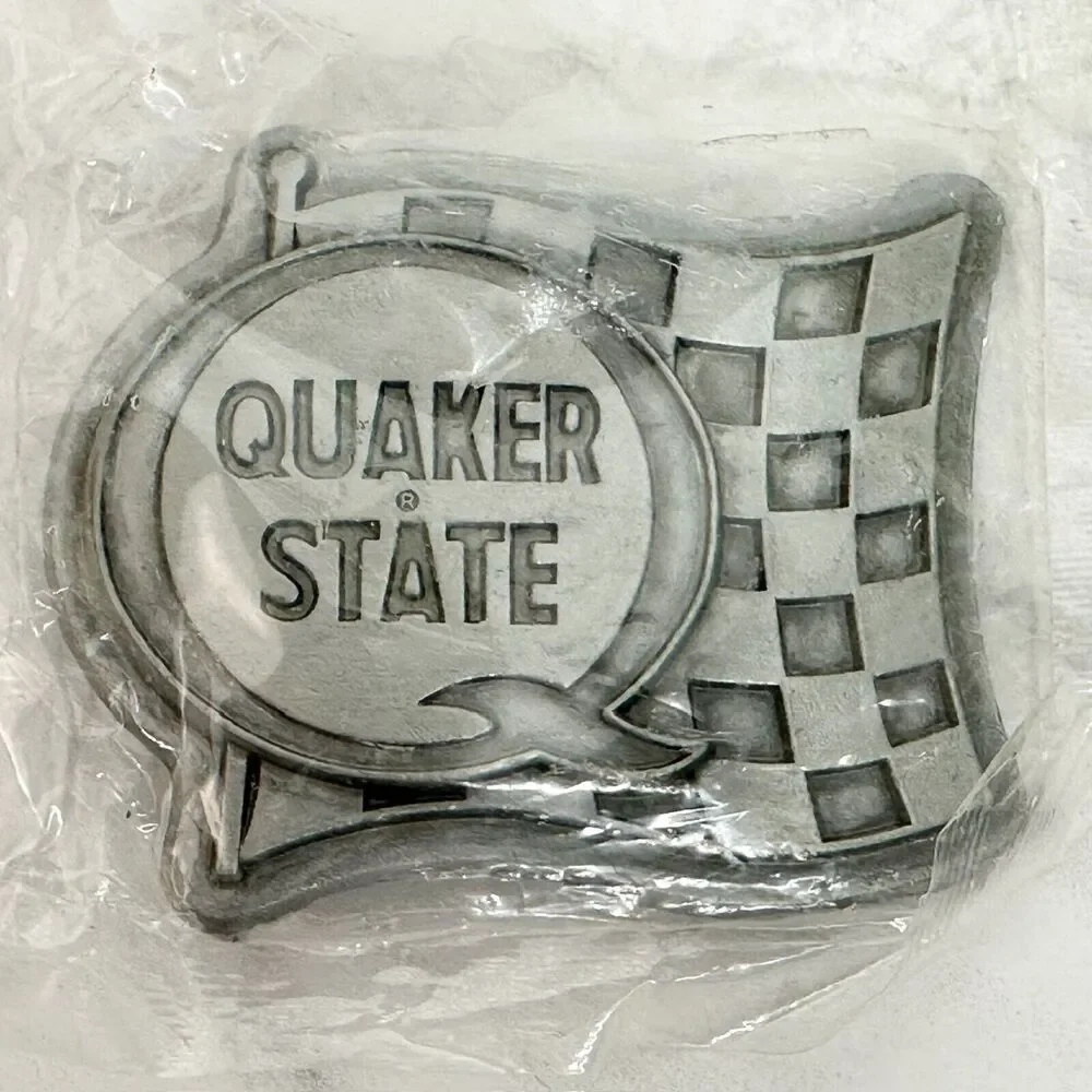 Vintage Quaker State Belt Buckle Made in USA ✨